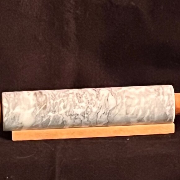 Marble Rolling Pin w/Wooden Handles and Stand - Picture 3 of 4